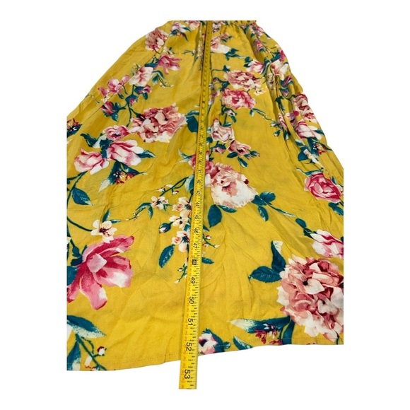 Band of Gypsies Maxi Dress Size 8 New Floral Off-Shoulder Yellow, Pink Dress - Picture 7 of 14